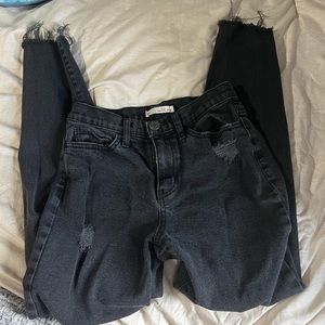 ripped black mom jeans